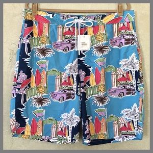 NWT St. Tropez Vintage Resort Wear Swim Trunks